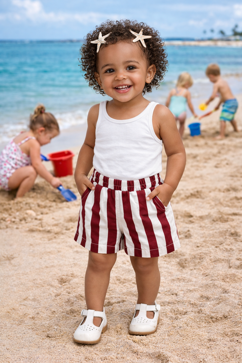 Summer striped short pant