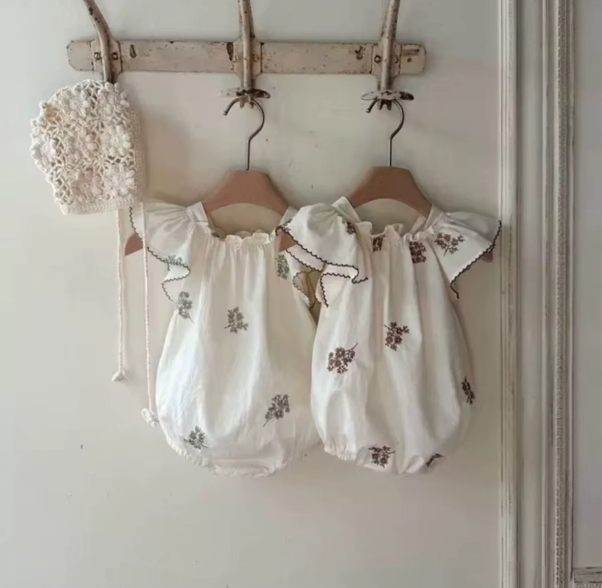 Floral embroidered romper