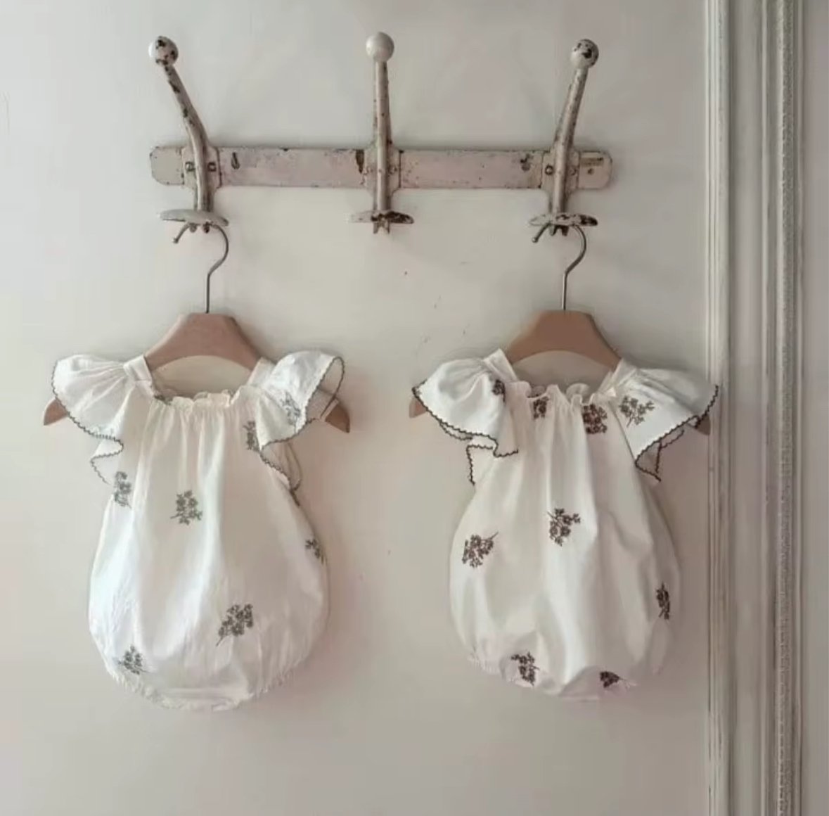 Floral embroidered romper