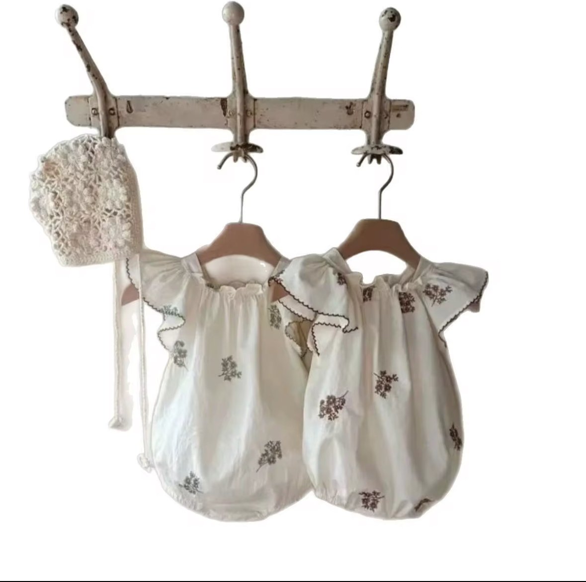 Floral embroidered romper