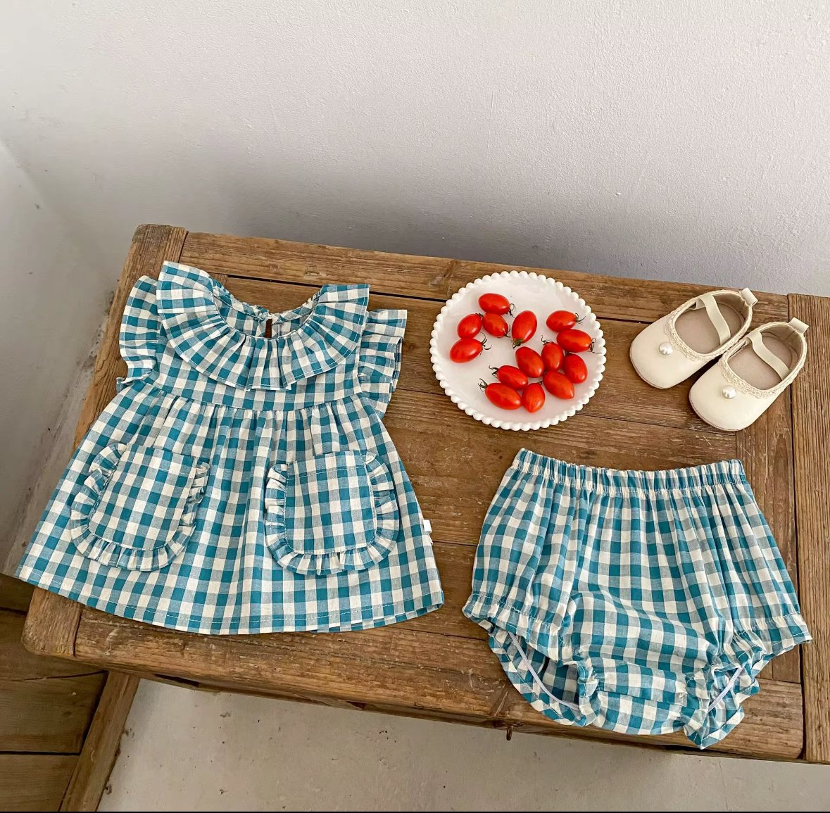 Plaid two piece set