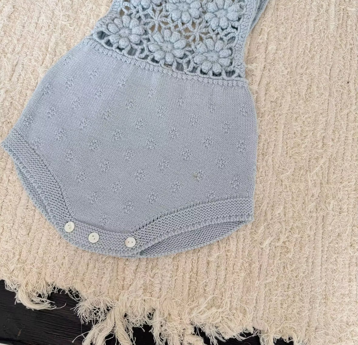 Knit romper with hat