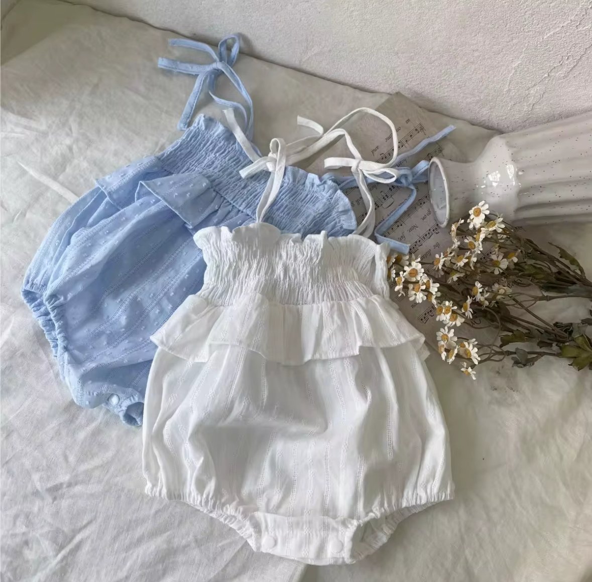 Blue Jacquard dress bodysuit