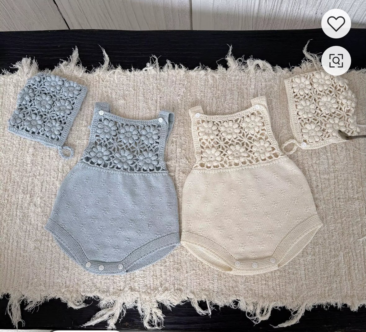 Knit romper with hat