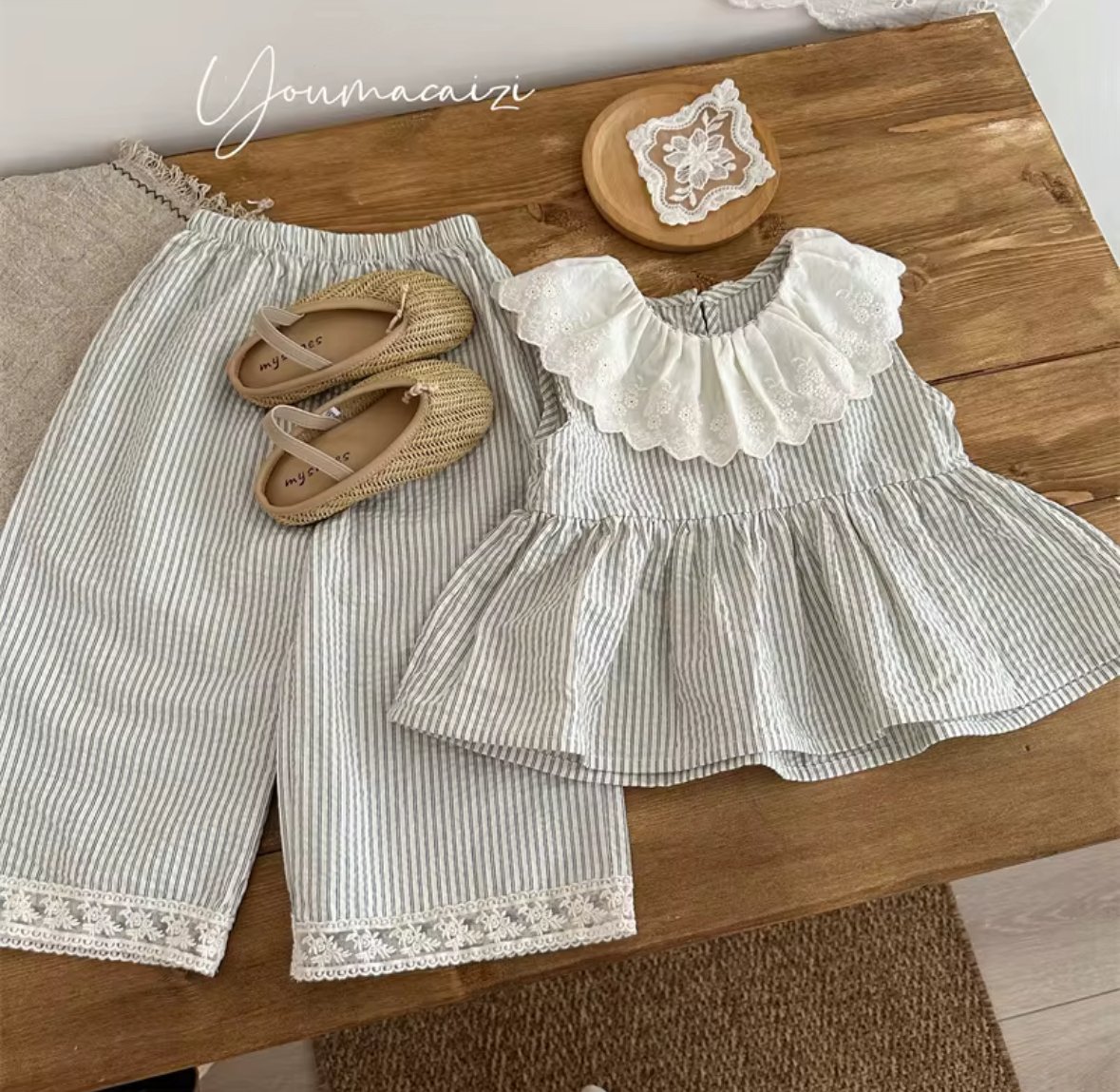 striped girls set