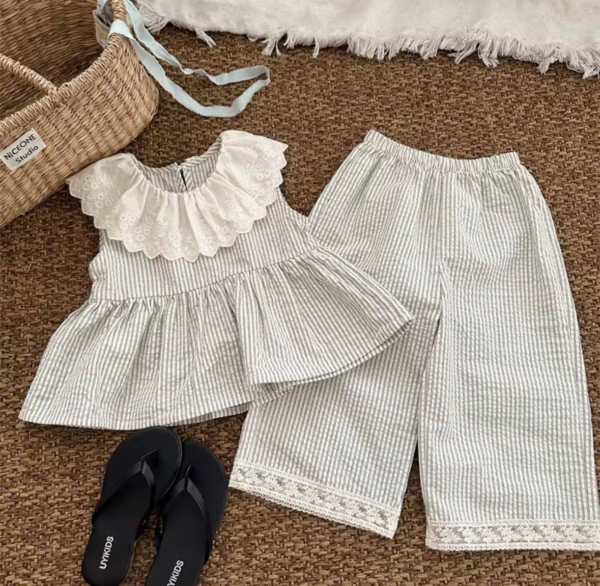 striped girls set